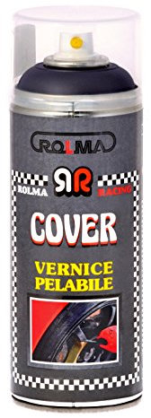 ROLMA COVER Vernice removibile NERO OPACO - removable paint - bomboletta spray 400 ml. - spray can 400 ml.