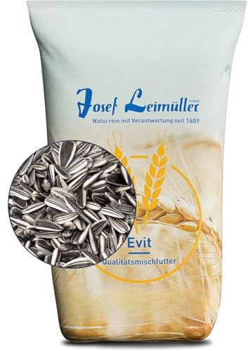 Leimüller Semi di girasole a righe, 4 kg, fornitore di energia naturale per tutti gli uccelli che mangiano cereali, mangime per uccelli per tutto l'anno, per balcone e giardino, più volte puliti e