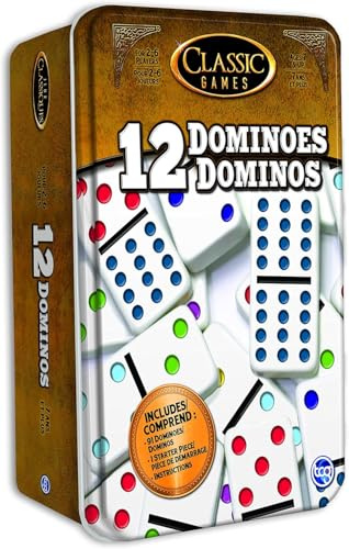 TCG Toys Classic Games - Double 12 Dominoes Tin - Be The First to Win! Great for Boys and Girls Over Age 7