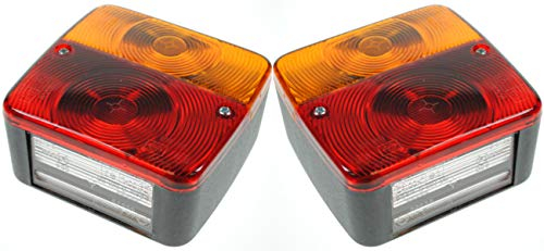 BITS4REASONS MAYPOLE MP17B RADEX - Juego de 2 lámparas cuadradas de combinación de modelos MP17B, ajuste estándar en tablas de remolque traseras MAYPOLE
