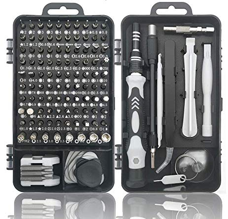 Pardarsey Set di cacciaviti elettronici di precisione 115 in 1 con custodia portatile, compatibile per computer, cellulare, PC, iPhone, cioccolato, nero