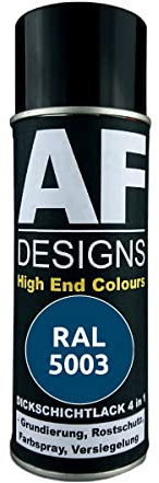 Alex Flittner Designs Barniz antioxidante 4 en 1 RAL 5003 azul zafiro metal barniz protector spray antioxidante pintura aerosol
