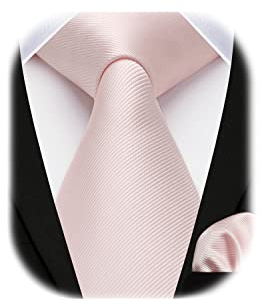 Enlision Krawatte Rosa Herren Hochzeit Krawatten und Einstecktuch Set Elegant Einfarbig Seidenkrawatte mit Taschentuch Business Party