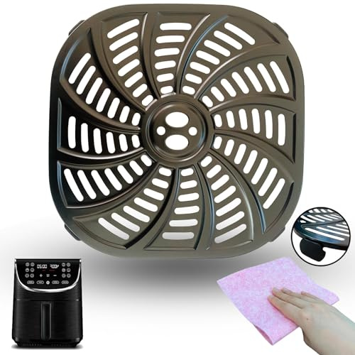 GSZN 7QT Air Fryer Grill Plate for Gourmia GAF716 Air Fryers, Upgraded Air Fryer Grill Pan, Crisper Tray Plate Insert Rack Grate Grid Shelf for Gourmia 7QT Air Fryers, Nonstick, Dishwasher Safe