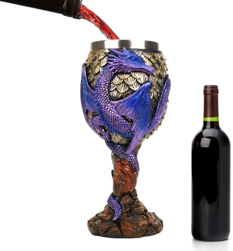 Copa de dragón, cáliz medieval, vaso medieval de acero inoxidable - Copa de vino Creative Dragons, segura y versátil para reuniones, decoración de fiestas o bebida diaria