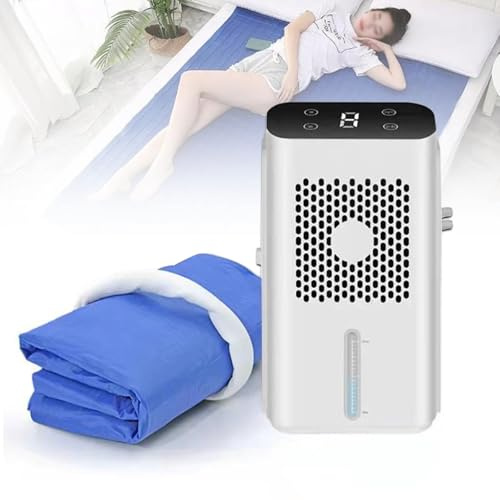 Colchón de agua refrigerante, ventiladores de dormitorio y esterilla de refrigeración, sistema de refrigeración de cama con refrigeración por agua, enfriador de colchón con pantalla LCD(160x140cm)