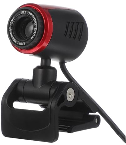 jojofuny Cámara Web para Computadora Enfoque Automático y Rotación 360°, Micrófono Incorporado, Carga USB, Videoconferencias y Transmisión Línea, Compatible Pc, Negro