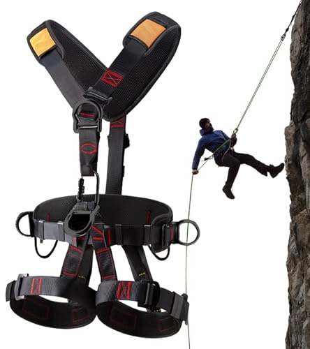 Harnais de sécurité – d'acier polyester haute résistance, complet, taille réglable de 80 à 150 cm | Design durable, équipement de construction, équipement d'alpinisme pour toiture, escalade