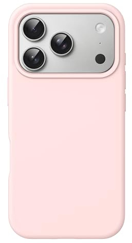 JETech Silikonskal för iPhone 17 Pro Max, Ljusrosa | Silkesmjuk Känsla, Stötsäker, Reptålig, Mikrofiberfoder