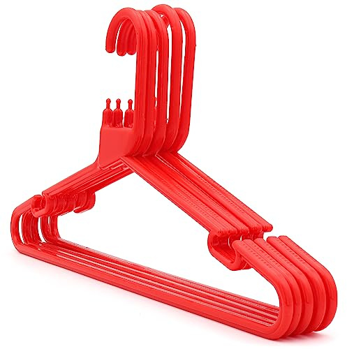 The Hanger Store 60 Red Plastic Heavy Duty Coat Hangers for Clothes
