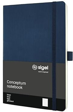 SIGEL CO327 Premium anteckningsbok linjerad, A5, softcover, blå – Conceptum | CO327, linjerad, blå, perfekt som dagbok, bullet journal, idébok eller skrivbok