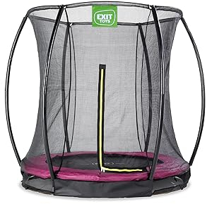 EXIT Toys Silhouette Bodentrampolin - ø183cm - Kompaktes Rundes Inground Gartentrampolin Outdoor für Kinder - Mit Sicherheitsnetz und Fußschutzsystem - Sicherer Einstieg - Gute Sprungkraft - Rosa