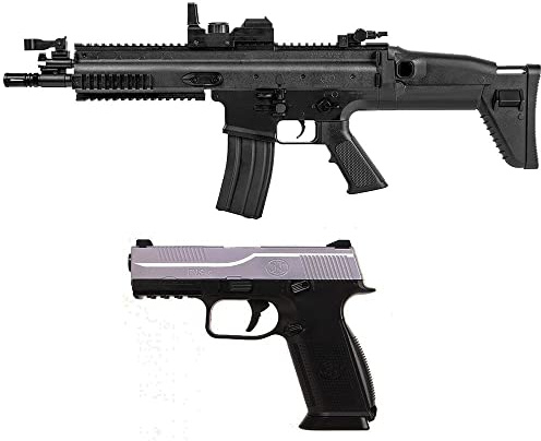 Pack complet Pacchetto Softair-Fucile FN Scar Elettrico e Pistola a Molla FNS-9 (0,5 Joule) + 500 Pallini