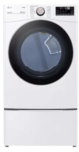 LG DLGX4001W 7.4 Cubic Feet Ultra Large Capacity Smart Wi-Fi Enabled Front Load Gas Dryer with TurboSteam Technology and Built In Intelligence (White)