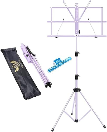 Atril para partituras, Atril para Orquesta, Soporte para partituras de Metal, Altura Ajustable, 66-160 cm, atriles para partituras para guitarristas y violinistas, portátil de Moda
