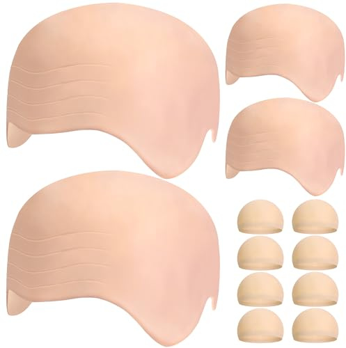Iceyyyy 12-delat set med halloween-mössor, makeupmössa med 8 perukmössor, skallig huvud-kostym, tillbehör för män och kvinnor