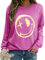 WIEIYM Damen Sweatshirt Langarmshirt Drucken Rundhals Pullover Herbst Winter Bluse Tops Weihnacht Pullover Casual Christmas Sweat Oberteile,Rose,L