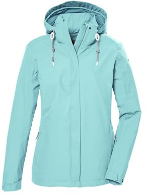 killtec Mujer Chaqueta impermeable funcional/chaqueta de exterior con capucha con cremallera KOS 61 WMN JCKT, hellaqua, 40, 42858-000
