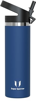 Super Sparrow Borraccia Termica - 750ml - SwivelSip Inox Bottiglia - Senza BPA Borracce Termiche, Borraccia Ergonomica per Bambini, Scuola, Sportiva, Bici, Campeggio, Palestra