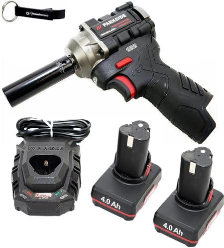 HEADNMORE® Bundle - PARKSIDE PERFORMANCE® 12V ½ Akku Schlagschrauber PPDSSA 12 + Schlüsselanhänger (2x4Ah Akku)