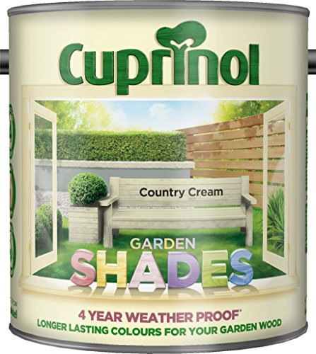 AOC24 Garden Fence Shade Paint - Exterior Wood Paint for Sheds, Fences - Water-Based, Quick Drying 1 Hour - Use on Wood, Terracotta, Stone, Brick - Outdoor Garden (Country Cream, 2.5 Liters)