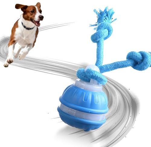 Jouet interactif pour chien, balle de jeu interactive pour chien, balle pour chien en mouvement pour chiens, avec lumières LED, rechargeable, balle pour chien électrique jouet intelligent pour chien