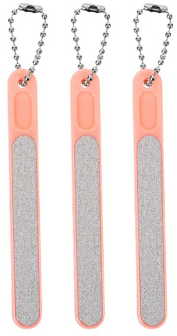 Cabilock Set 3 Pezzi Limette per Unghie in Plastica Portatili Rosa, per Manicure e Pedicure da Viaggio o Uso in Salone, Rimuove Bordi Irregolari