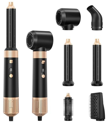 Sendowtek Spazzola Asciugacapelli 6 in 1, Multi Hair Styler Set 950W 3 Temp Arricciacapelli Spazzola Ad Aria Calda Bocchetta Styling Asciugacapelli, Air Styler per Ricci Raddrizzamento Asciugare donna