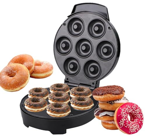 Máquina para Hacer Donuts Mini - 7 Agujeros Calentamiento Doble Cara Utensilios Cocina,Máquina para Gofres | Para Hogar Apartamento Restaurante Desayuno