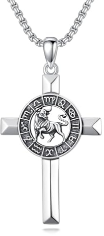 ROMANTICWORK Cadena de plata de ley 925 con colgante de signo del zodiaco, 12 unidades, para hombre y mujer, Plata esterlina, Sin piedra preciosa