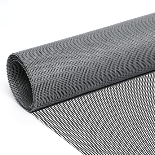fowong 150 x 500cm Window Screen Mesh - Durable Polyester, Keep Bugs Out, Mosquito Net for Sliding Glass Doors Patio, DIY Cut to Size, Grey