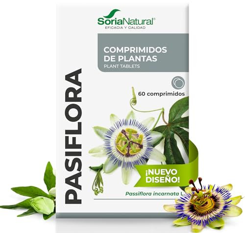 Soria Natural Pasiflora comprimidos - Sueño Tranquilo y Relajación Profunda - Calmante Natural - Para Noches Serenas - Caja con 60 cápsulas