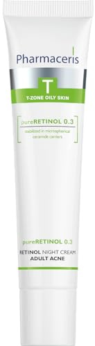 Pharmaceris T Pure-Retinol 0,3, Nachtcreme, Retinol Gesichtscreme für Erwachsene, Gesichtsfeuchtigkeitscreme für Akne-Haut, Sheabutter, Anti Falten - 40 ml