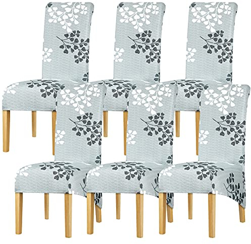Leorate Dining Chair Slipcover XL Size High Back Chair Cover Stretch Printing Chair Protector for Wedding Party Banquet Hotel Home Decor Color-899 Pack of 6
