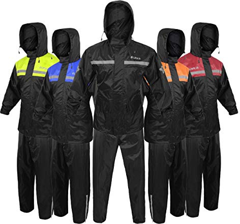 Alpha Cycle Gear - Combinaison de pluie imperméable réfléchissante pour homme et femme - Noir - Taille S