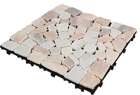 YARNOW 1stück Interlocking Outdoor Steinfliesen rutschfest Und Strapazierfähig Für Balkon Garten Terrasse Und Patio Einfach Zu Montieren Reinigen