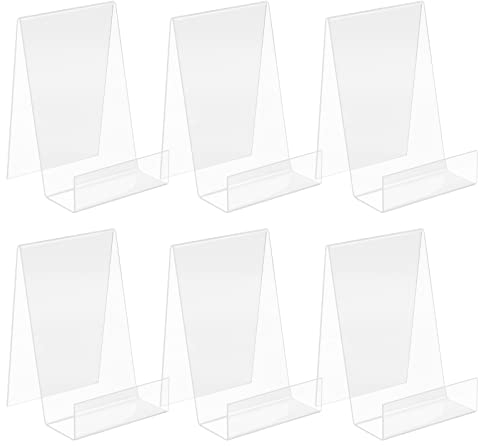 N/A 6 Stück Acryl-Schrägsteller, Klarer Buchständer plexiglas, Display Bücher Buchständer Displayständer, Transparente Acryl Buchaufsteller Buchständer für Bücher angezeigt, Menü, Bilderalben
