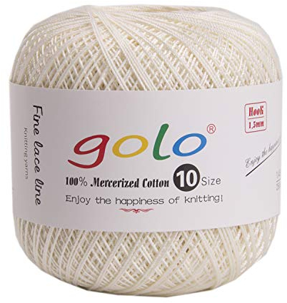 golo Crochet Thread Size 10 Yarn for Hand Knitting Crochet Yarn (Milky white-802)