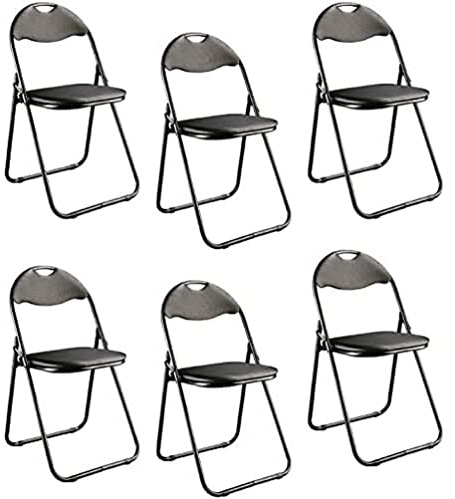 HAKU Möbel Klappstuhl 6er Set schwarz, Rücken gepolstert, Sitz gepolstert, Stahl - Maße: B 44 cm x H 80 cm x T 47 cm, Style: Modern