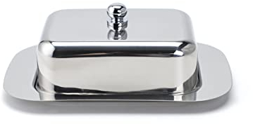 ECHTWERK Beurrier en acier inoxydable de haute qualité, beurre, avec couvercle, baratte à beurre pour le petit déjeuner et la cuisine, 250 g
