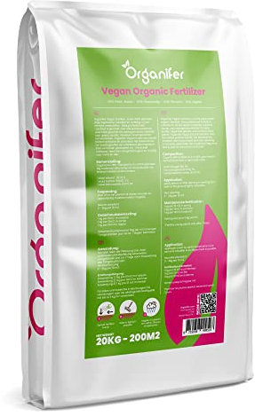 Engrais Végétalien Vegan - 20 Kg Pour 200 M2 - Engrais Organique Longue Durée Pour Jardin Et Pelouse - Respectueux De L'Environnement Et Riche En Nutriments - Organifer