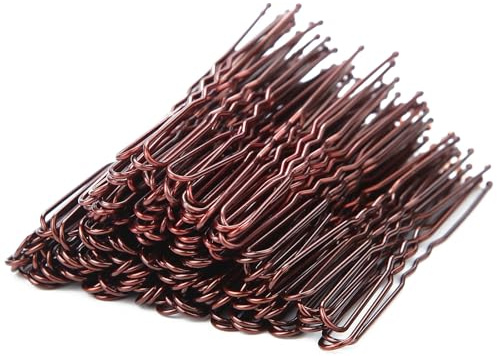 Mbsomnus 100 piezas Horquillas Pelo Mujer 7cm Pins Bobby con Caja de Almacenamiento Pinzas pelo Mujer para el Cabello para Mujeres, Niñas y Salón (Marrón)