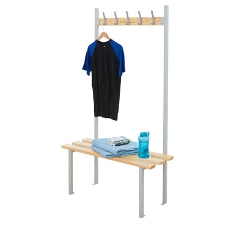 BiGDUG Essentials Changing Room Bench - Single Sided with 5 Hooks - 1750h x 1000w x 350d mm