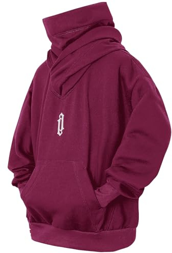 Eocicvvi Sudaderas Hombres Cuello Alto Suéter con Capucha Invierno