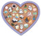 BENECREAT Lila Herz Pin Kork Board Pinnwand An Der Wand Befestigte Korktafel Zur Aufbewahrung von Broschennadeln Büro Heim Festival Valentinstag Dekoration 17.6x20cm