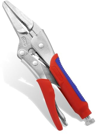 TOOLUTION 9 Inch vice grips Needle Nose Locking Pliers, CRV Material with Non-Slip TPR Grip for Automotive, Electronics & Hard-to-Reach DIY