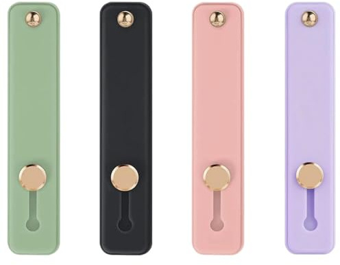 4 Loops Doigt pour Téléphone - Support Universel en Silicone avec Fonction Kickstand, Poignée Anti-Dérapant pour Smartphones