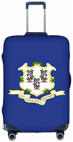 Jkkghll Connecticut - Copertura elastica per valigie da viaggio, con cerniera nascosta, antigraffio, bianco, L