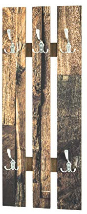 HAKU Wandgarderobe edelstahloptik, Motiv, Aluminium, MDF - Maße: B 40 cm x H 100 cm x T 9 cm, Style: Modern