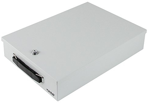 HMF 141-07 Abschließbare Dokumentenkassette | 37,5 x 26,5 x 8 cm | DIN A4 | Lichtgrau